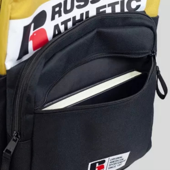 Russel Athletic Yellow Backpack Bag Laptop Sleev 15" School Student College Kids - Picture 14 of 15